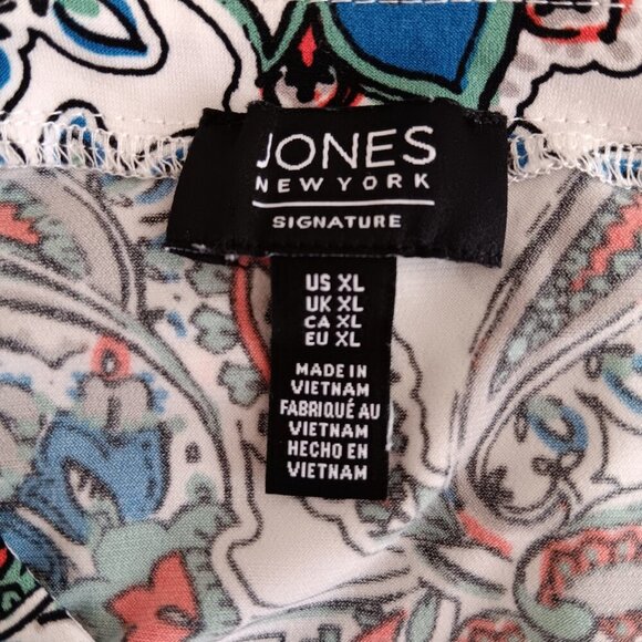 Jones New York Women's Blouse Floral Paisley Short Sleeve Casual Dressy Size‎ XL - Picture 5 of 7